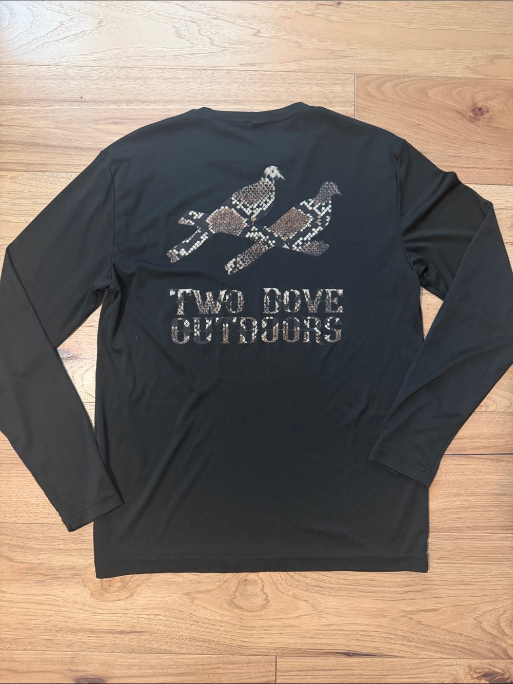 Two Dove Outdoors unisex Black Long-Sleeve drifit Graphic Shirt